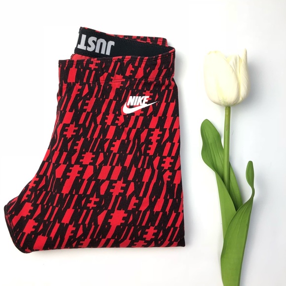 Nike Pants - Nike Leg A See All Over Print in Black and Red S